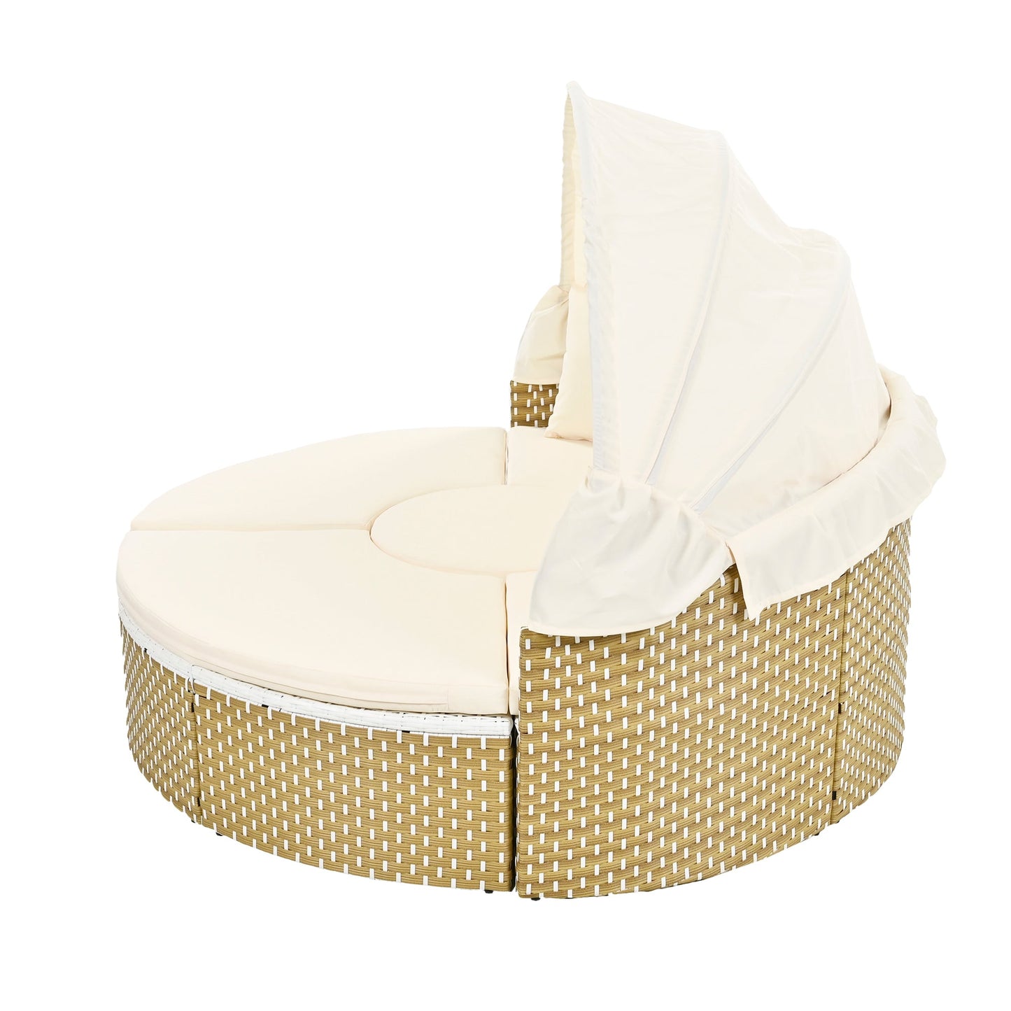 Patio Furniture Round Outdoor Sectional Sofa Set Rattan Daybed