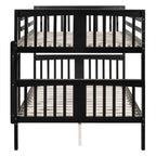 Full over Full Bunk Bed with Ladder for Bedroom, Guest Room Furniture
