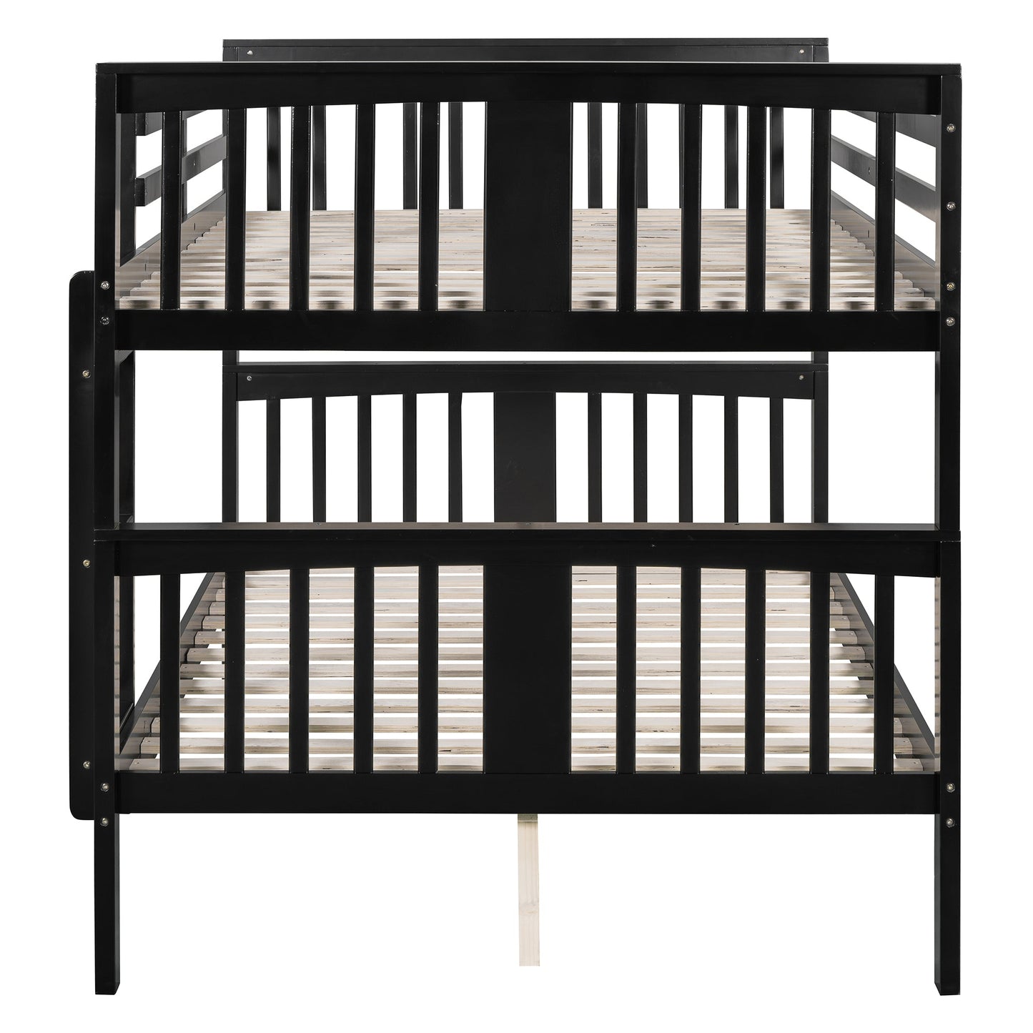 Full over Full Bunk Bed with Ladder for Bedroom, Guest Room Furniture