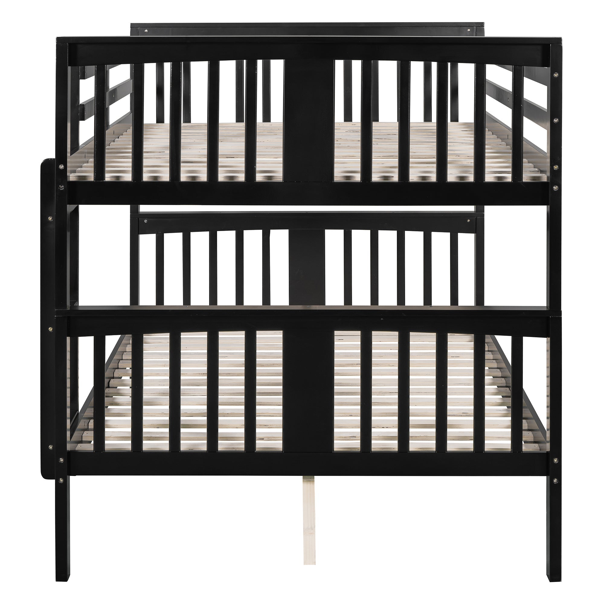 Full over Full Bunk Bed with Ladder for Bedroom, Guest Room Furniture