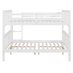 Full over Full Bunk Bed with Ladder for Bedroom, Guest Room Furniture