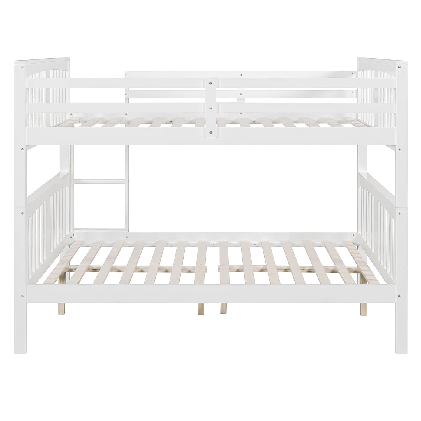 Full over Full Bunk Bed with Ladder for Bedroom, Guest Room Furniture