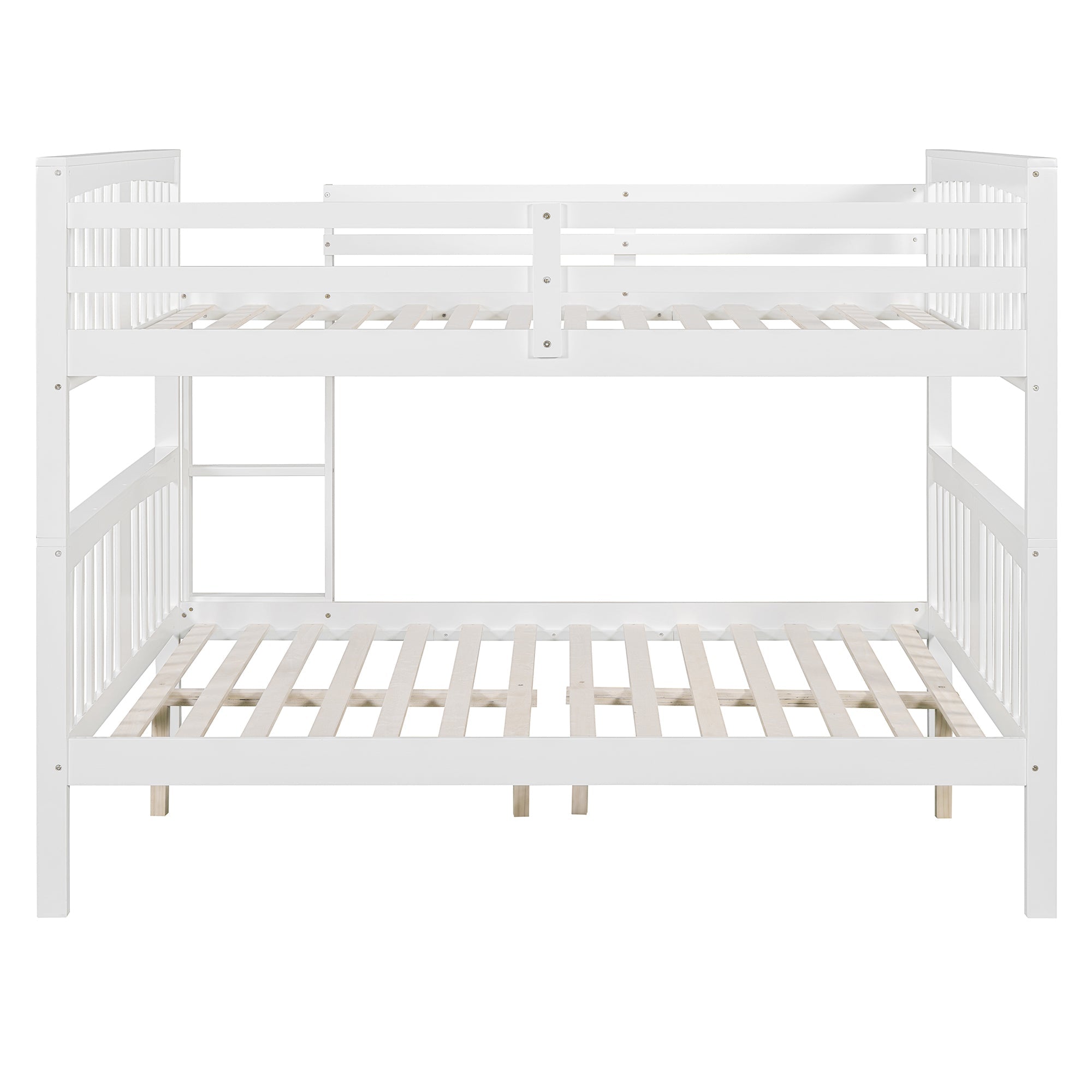 Full over Full Bunk Bed with Ladder for Bedroom, Guest Room Furniture