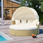 Patio Furniture Round Outdoor Sectional Sofa Set Rattan Daybed