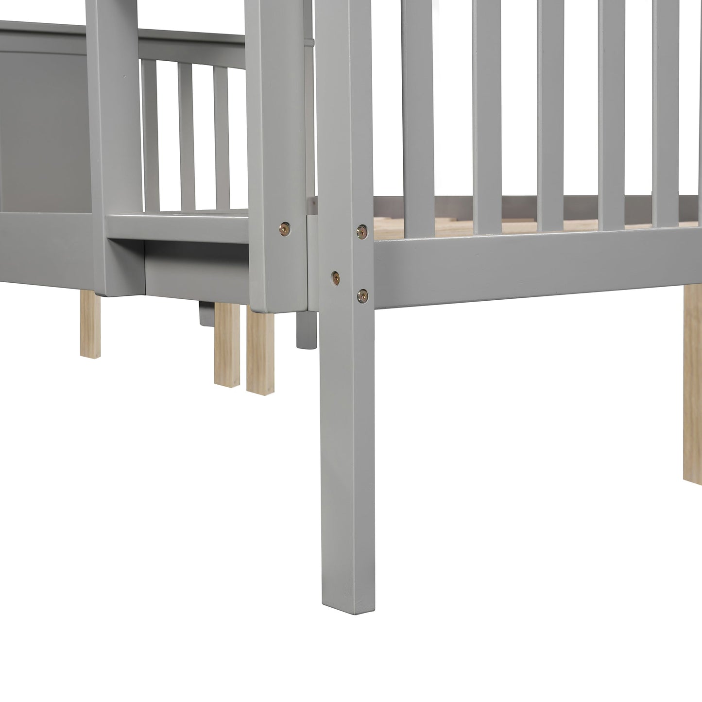 Full over Full Bunk Bed with Ladder for Bedroom, Guest Room Furniture