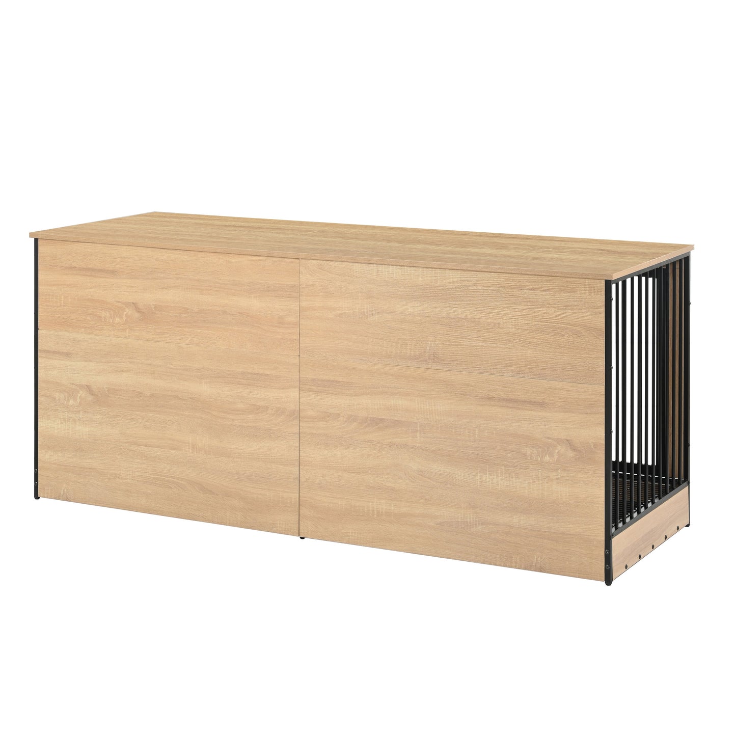 XL Double Dog Crate Furniture – Wooden Dog Kennel with Two