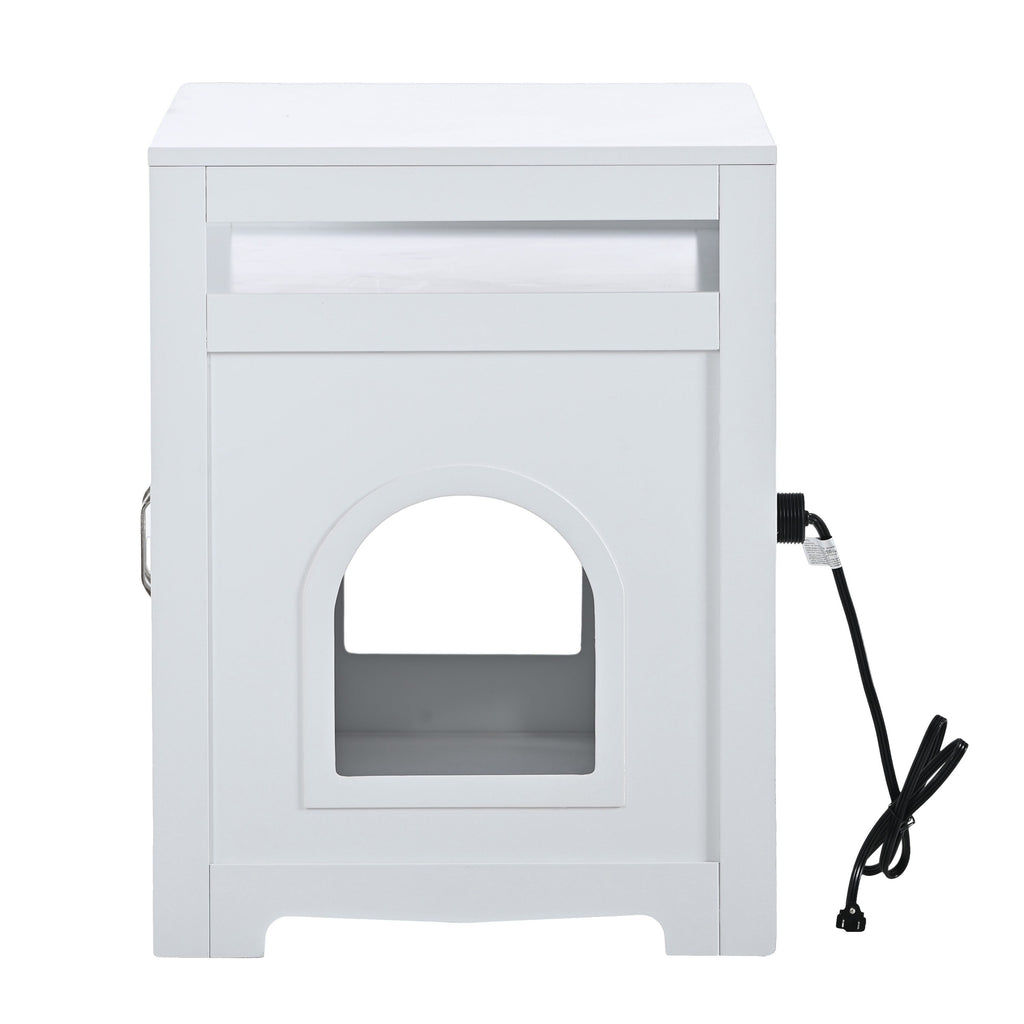 Hidden Cat Litter Box Furniture with Storage Bench , Wooden Pet House