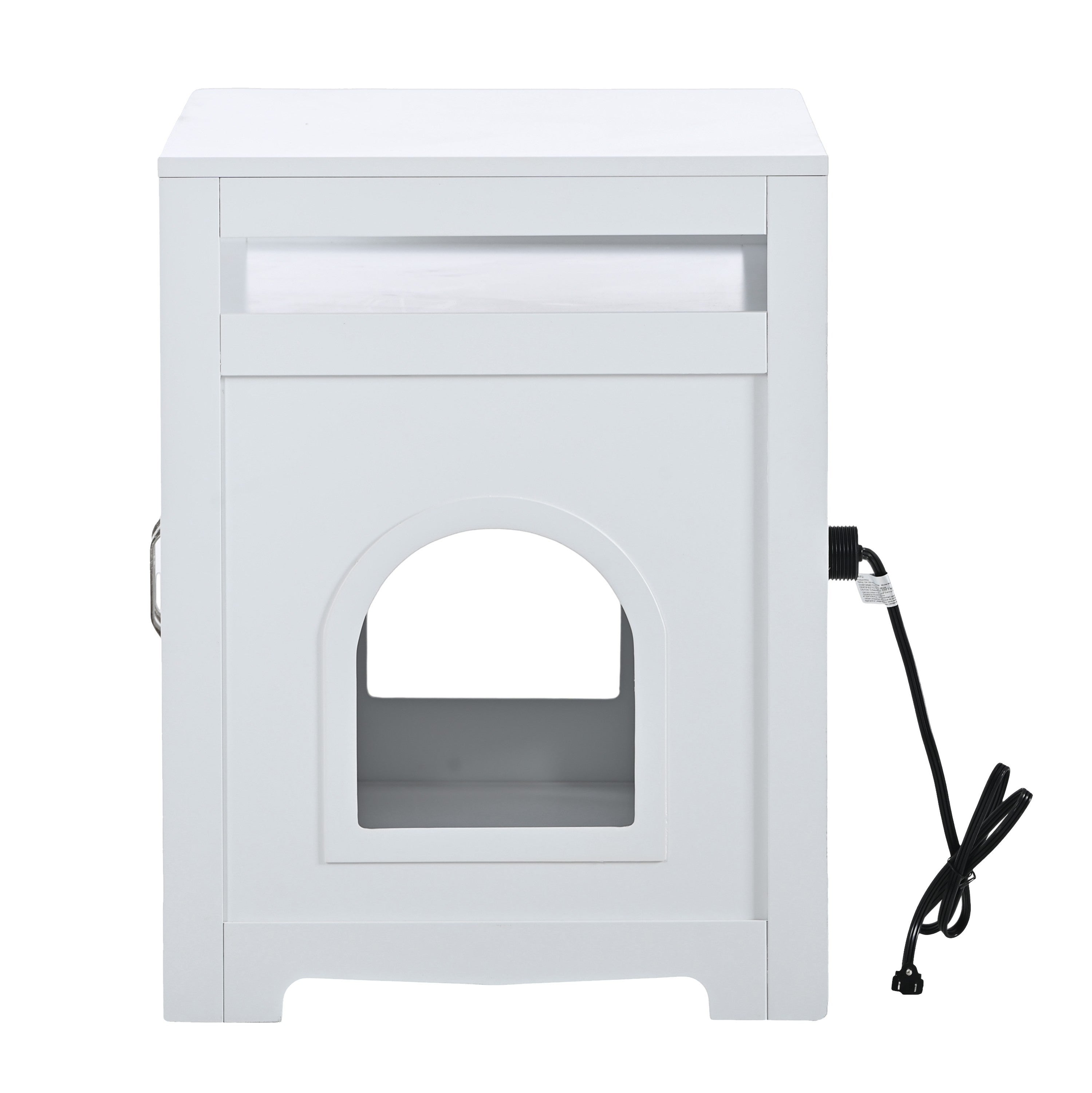 Hidden Cat Litter Box Furniture with Storage Bench , Wooden Pet House