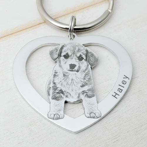Custom Keychain – Personalized Photo Keyring for Dog, Cat & Pet Lovers