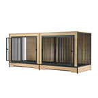 XL Double Dog Crate Furniture – Wooden Dog Kennel with Two