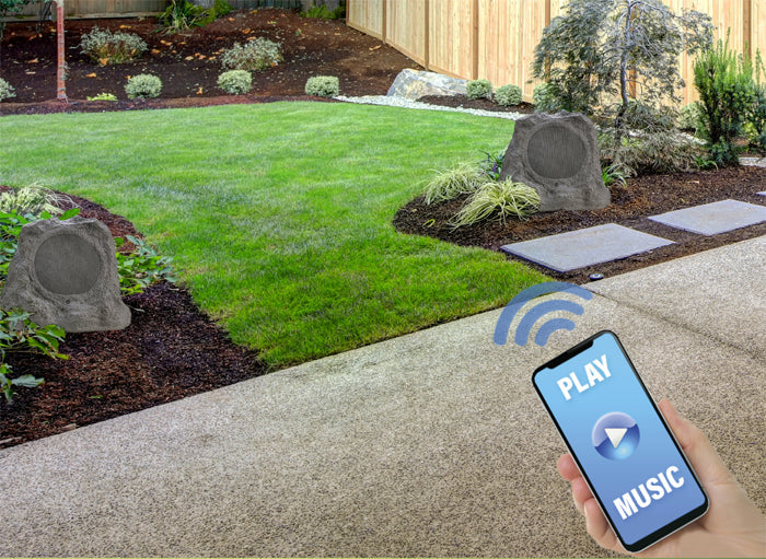 SoundPro 1-Pair Bluetooth Multi-Link Solar Rechargeable Wireless Rock