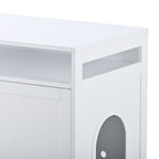 Hidden Cat Litter Box Furniture with Storage Bench , Wooden Pet House