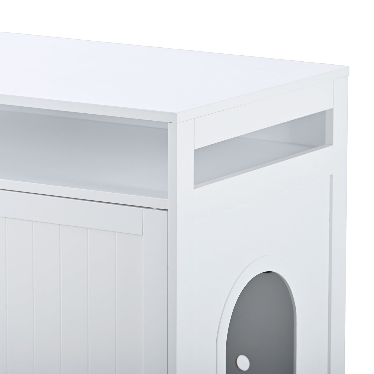 Hidden Cat Litter Box Furniture with Storage Bench , Wooden Pet House