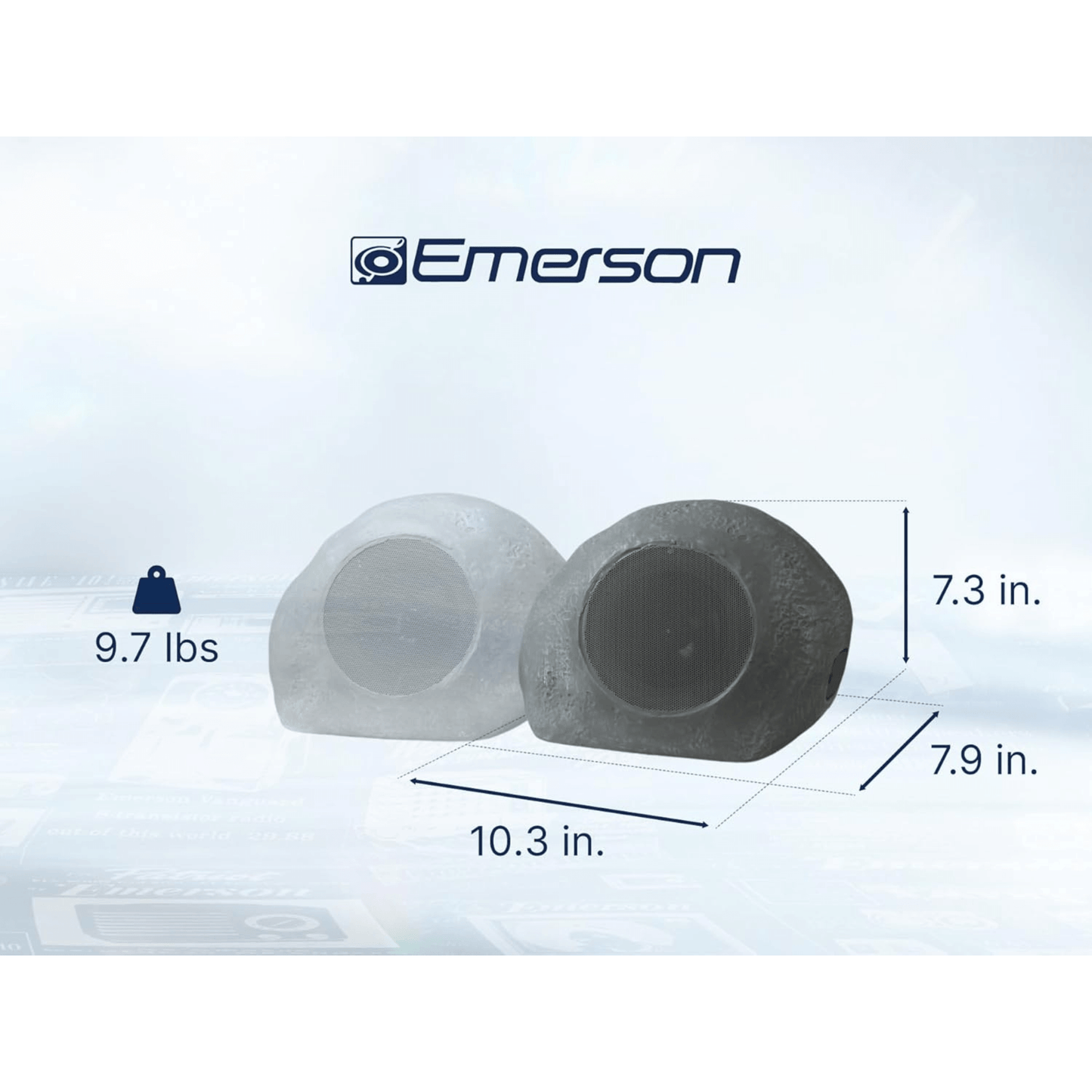 Emerson 1-Pair Mini Pebbles Duo Bluetooth Outdoor Speakers