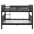 Full over Full Bunk Bed with Ladder for Bedroom, Guest Room Furniture
