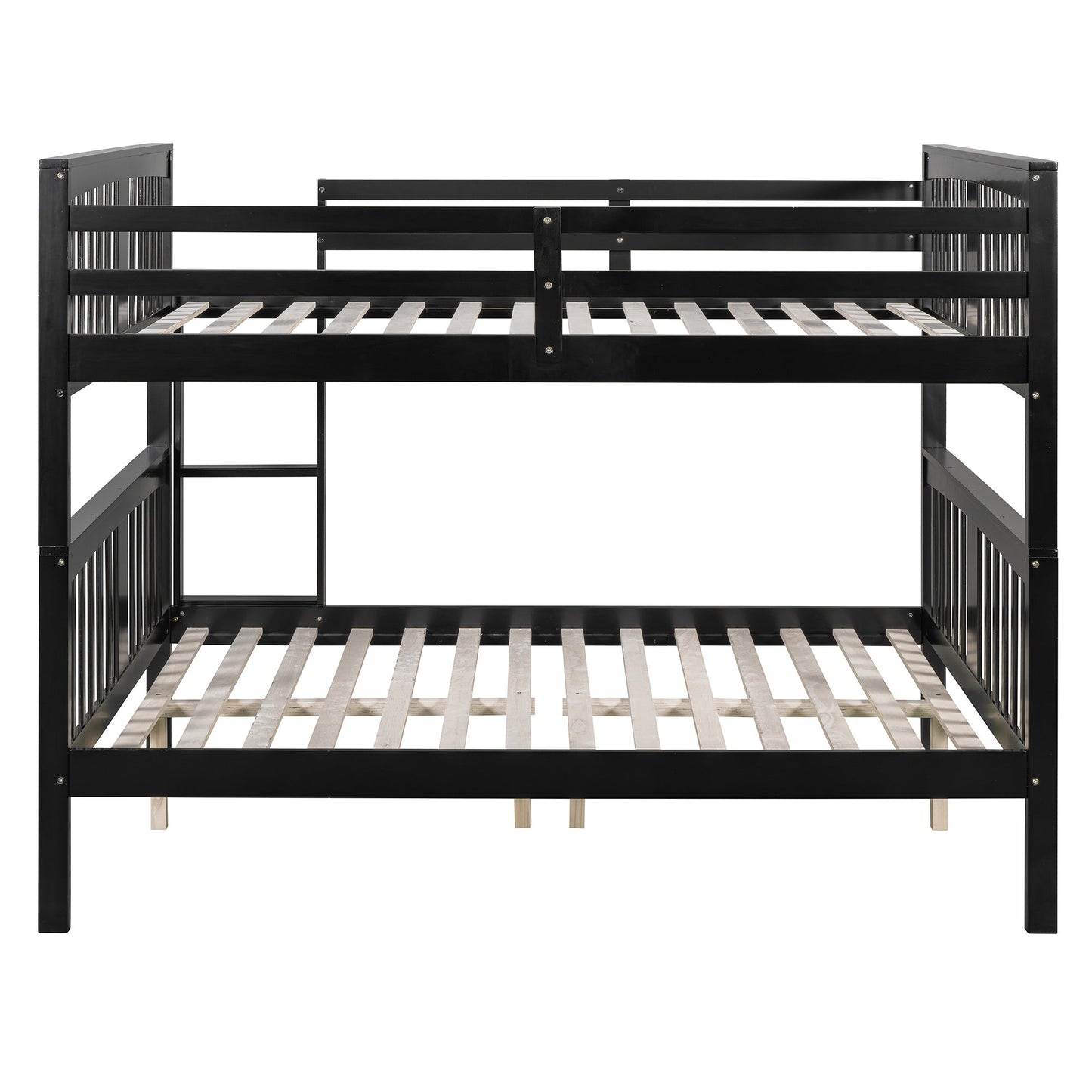 Full over Full Bunk Bed with Ladder for Bedroom, Guest Room Furniture