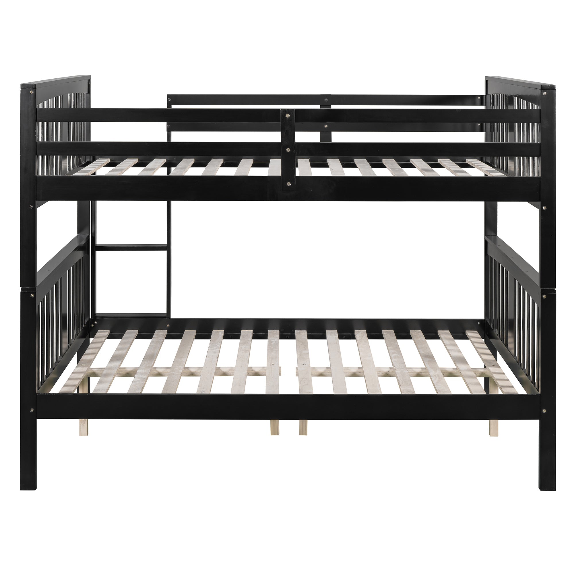 Full over Full Bunk Bed with Ladder for Bedroom, Guest Room Furniture