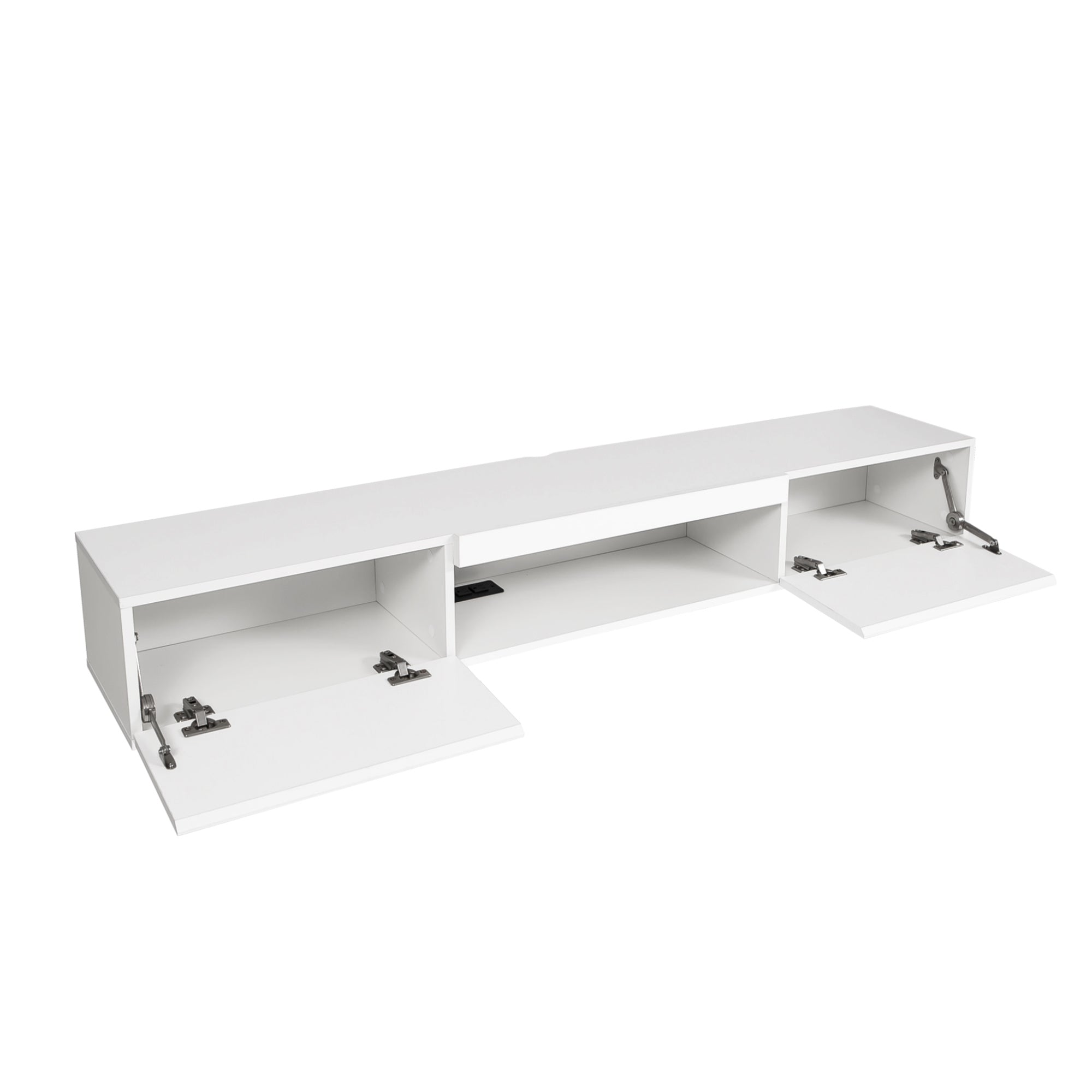 LumiWall™ – Floating TV Wall Shelf with 16-Color LED Lights for 55–65"