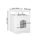 Modern Cat Litter Box Enclosure Furniture – White Wooden Hidden Cat