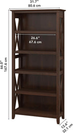 Bush Furniture Tall 5 Shelf Bookcase Bing Cherry Finish