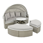 Patio Furniture Round Outdoor Sectional Sofa Set Rattan Daybed