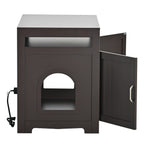 Hidden Cat Litter Box Furniture with Storage Bench , Wooden Pet House
