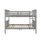 Full over Full Bunk Bed with Ladder for Bedroom, Guest Room Furniture
