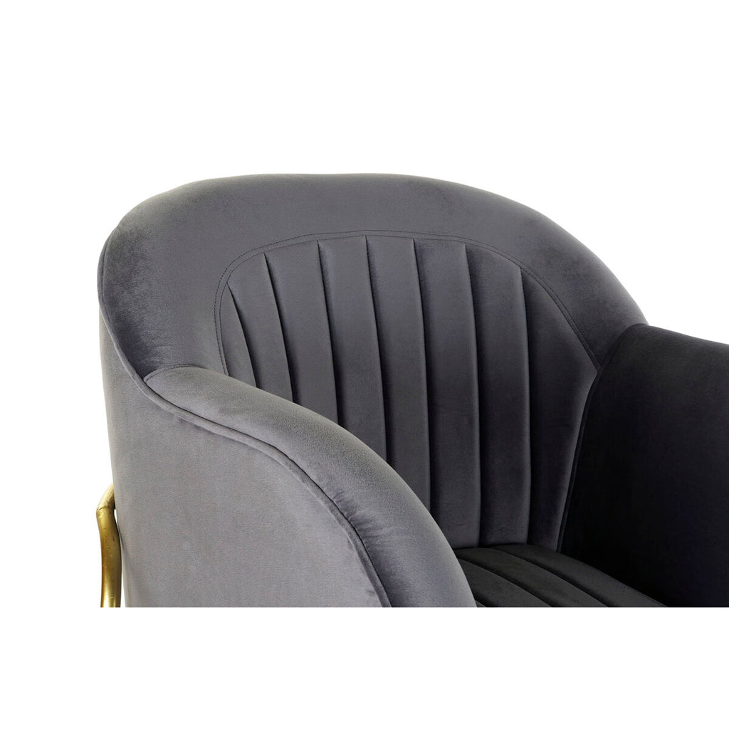 Armchair DKD Home Decor 8424001802135 Grey Golden Metal Polyester (70