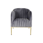 Armchair DKD Home Decor 8424001802135 Grey Golden Metal Polyester (70