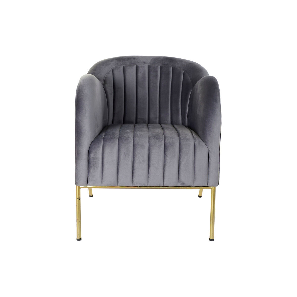 Armchair DKD Home Decor 8424001802135 Grey Golden Metal Polyester (70