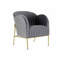 Armchair DKD Home Decor 8424001802135 Grey Golden Metal Polyester (70