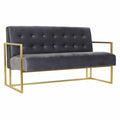 Sofa DKD Home Decor Grey Polyester Metal Golden Glam (128 x 70 x 76