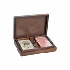 Card Game DKD Home Decor Sheesham Golden Dark brown 18 x 12 x 4 cm