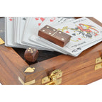 Board game DKD Home Decor Sheesham 17 x 17 x 5,5 cm Golden Brown 4
