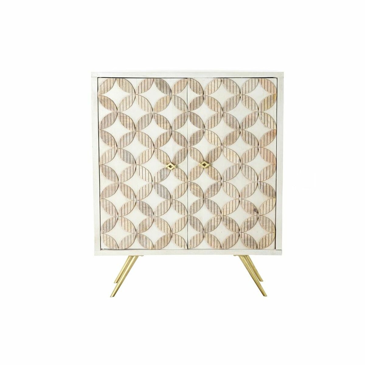 Sideboard DKD Home Decor White Golden Brass Mango wood (93 x 41 x