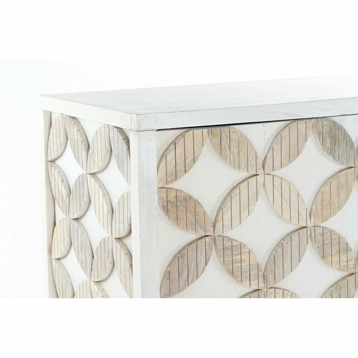 Sideboard DKD Home Decor White Golden Brass Mango wood (93 x 41 x