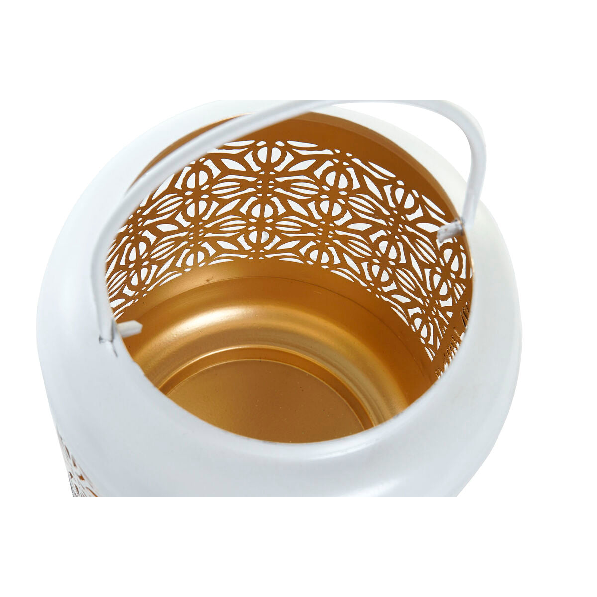 Lantern DKD Home Decor White Orange Golden Aluminium Plastic 15 x 15 x