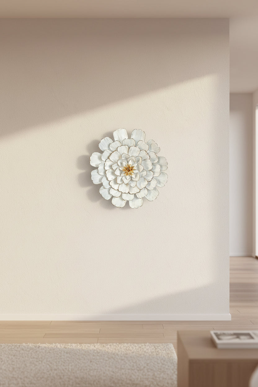 Wall Decoration DKD Home Decor Golden Metal White (60 x 9 x 60 cm)