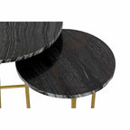 Set of 2 small tables DKD Home Decor Black Golden 40 x 40 x 45 cm