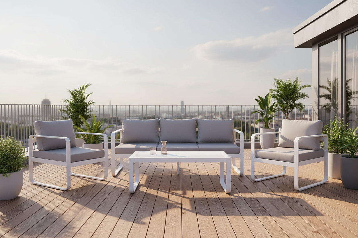 Garden sofa DKD Home Decor Grey Aluminium 78 cm 184 x 72 x 78 cm