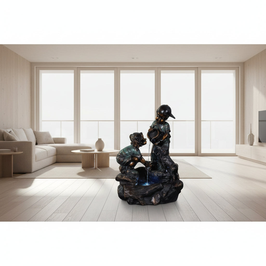 Garden fountain DKD Home Decor Bronze 46 x 40 x 75 cm Resin Kids
