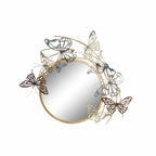 Wall mirror DKD Home Decor Mirror Golden Metal Multicolour Butterflies