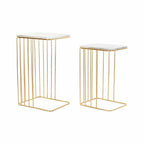 Set of 2 small tables DKD Home Decor Golden 45,4 x 37,5 x 73 cm