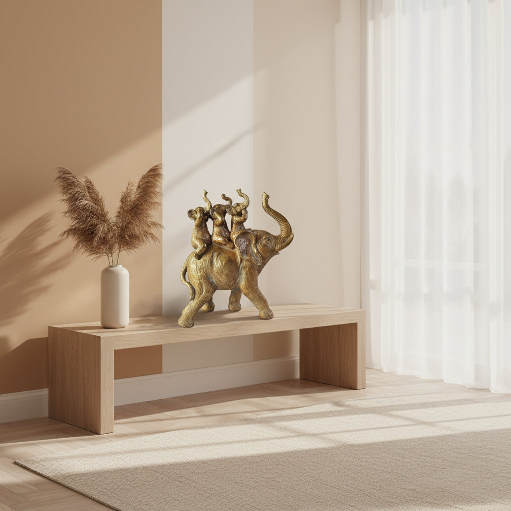Decorative Figure DKD Home Decor 23,5 x 9 x 26,2 cm Elephant Golden