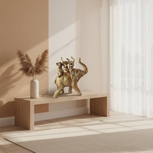 Decorative Figure DKD Home Decor 23,5 x 9 x 26,2 cm Elephant Golden