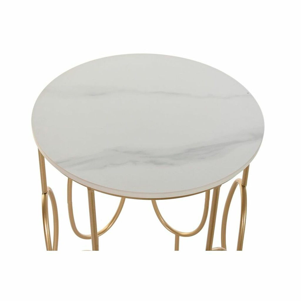 Set of 2 small tables DKD Home Decor White Golden 38 x 38 x 60 cm