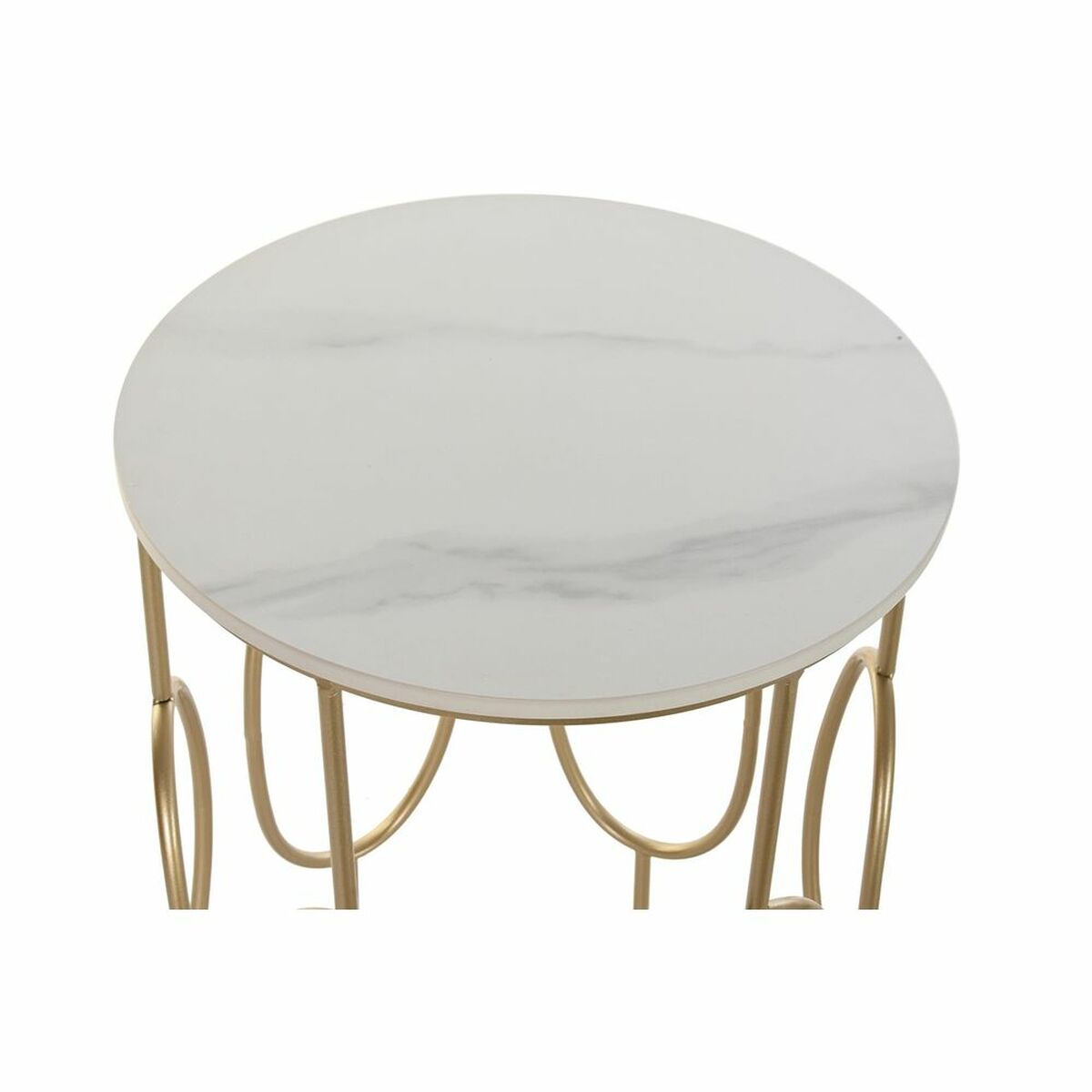 Set of 2 small tables DKD Home Decor White Golden 38 x 38 x 60 cm