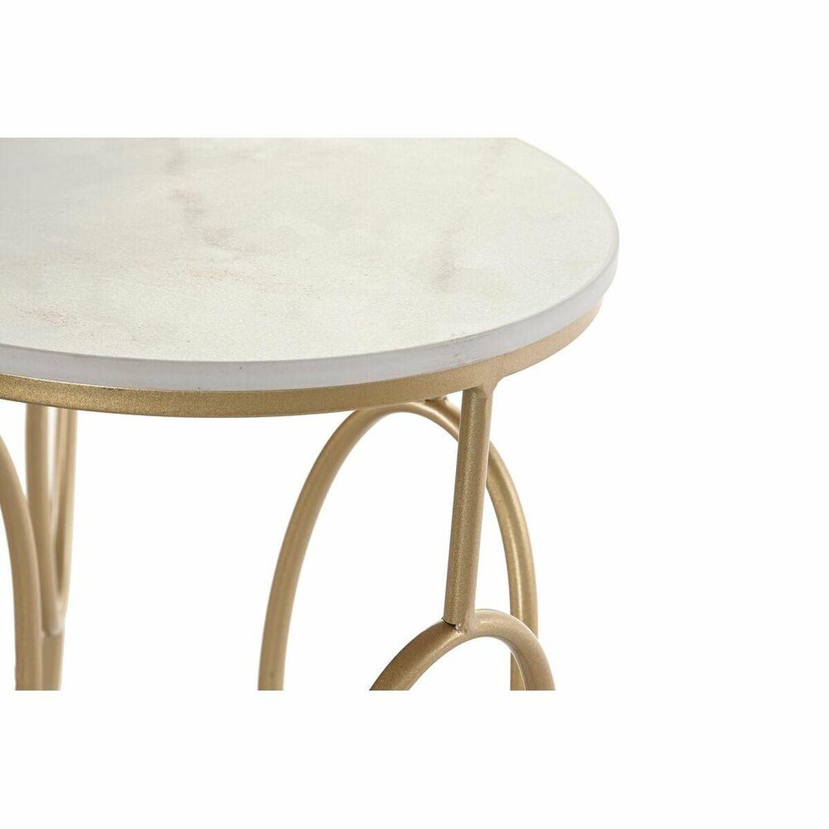 Set of 2 small tables DKD Home Decor White Golden 38 x 38 x 60 cm