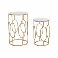 Set of 2 small tables DKD Home Decor White Golden 38 x 38 x 60 cm