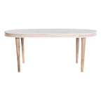 Dining Table DKD Home Decor White Golden Brass Mango wood 180 x 90 x